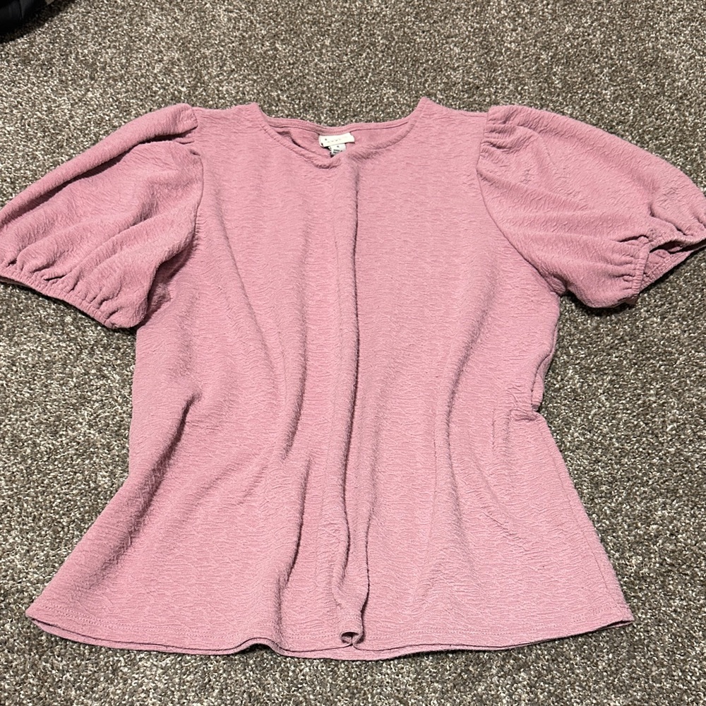 a new day Dusty Pink Puff Sleeve Blouse